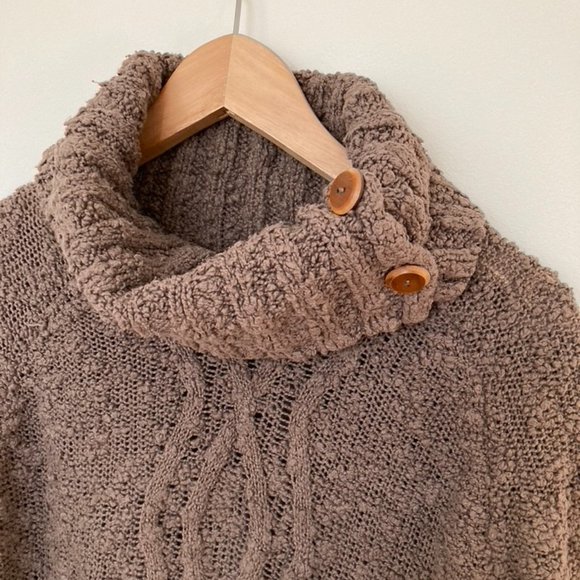 Textured knit cowl tunic sweater by Moth (Anthropologie) size M - Picture 1 of 3